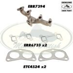 LAND ROVER EXHAUST MANIFOLD & GASKET SET RH DISCOVERY I & II V8 ERR7394 GENUINE