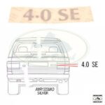 LAND ROVER TAIL GATE DECAL EMBLEM BADGE 4.0 SE "SILVER" RANGE P38 AWR1333MAD GENUINE