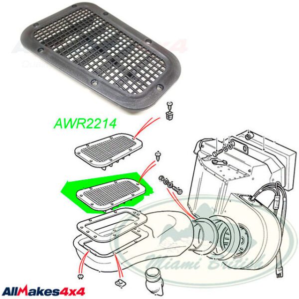 LAND ROVER AIR INTAKE GRILL RH RIGHT DEFENDER AWR2214 AM4x4