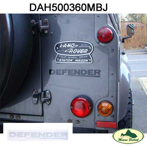 LAND ROVER TAIL GATE NAME PLATE DECAL BADGE STICKER TITAN "DEFENDER" DAH500360MBJ GENUINE