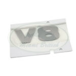 LAND ROVER NAME PLATE "V8" BRUNEL CHROME LR3 LR4 4.4L V8 DAL500080LQV GENUINE