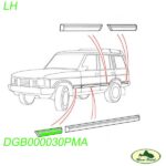 LAND ROVER FRONT FENDER RUBBING STRIP BLACK LEFT LH DGB000030PMA DISCOVERY 2 II OEM