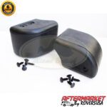 LAND ROVER FRONT BUMPER END CAP SET x2 WITH CLIPS x8 DEFENDER ROV0092 AFT
