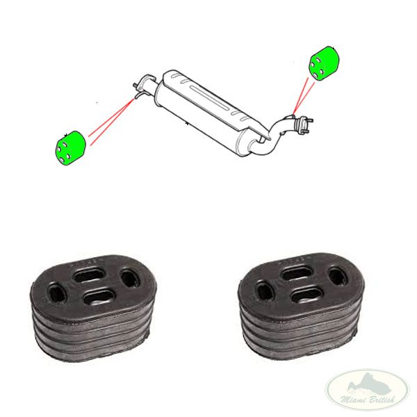 LAND ROVER EXHAUST RUBBER MOUNTING BUSH SET x2 RANGE DEF DISCOVERY ESR3172 AM4x4