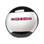 LAND ROVER SPARE WHEEL COVER GLOSS BLACK & SILVER SEMI-RIGID W/ STICKER DEFENDER GA2891 ROV0212 TF