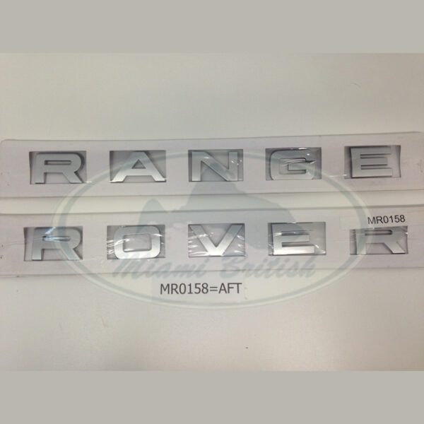 LAND ROVER FRONT HOOD / REAR TAIL GATE CHROME DECAL BADGE STICKER RANGE MR0158 AFT