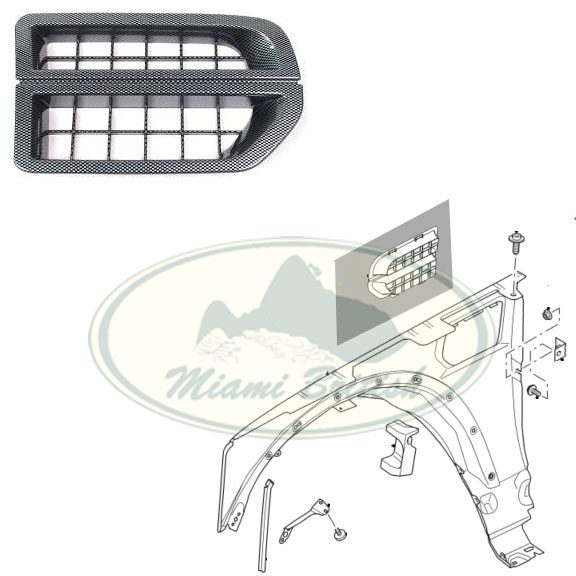 LAND ROVER AIR INTAKE SIDE GRILLE CARBON FIBER JAK000064LQVCF TF