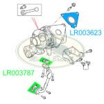 LAND ROVER OIL RETURN TURBO LH GASKET SET RANGE 07-12 DIESEL 3.6L V8 LR003623 LR003787LR OEM