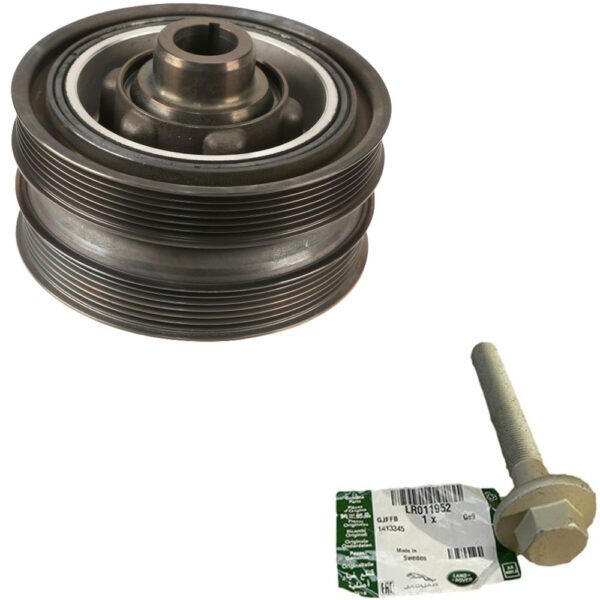 LAND ROVER CRANKSHAFT PULLEY & BOLT 5.0L RANGE LR4 RR SPORT LR012000 LR011952 GENUINE