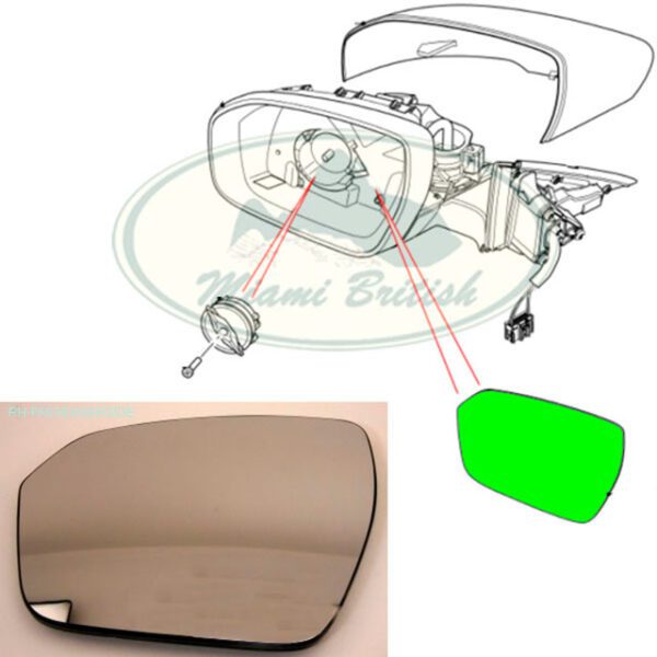 LAND ROVER EXTERIOR CONVEX MIRROR GLASS LH RANGE EVOQUE LR025215 OEM
