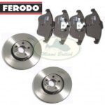 SET - FRONT BRAKE ROTOR DISC & PADS FOR LAND ROVER LR2 - LR027107 LR004936 (FERODO SET)