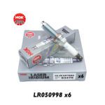 SET OF 6 - SPARK PLUG LASER IRIDIUM FITS RANGE, RR SPORT, DISCOVERY SPORT & VELAR - LR050998 NGK