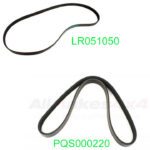 LAND ROVER MAIN DRIVE SERPENTINE & AC COMPRESSOR BELT SET RANGE 03-05 M62 LR051050 PQS000220 ALLMAKES4x4
