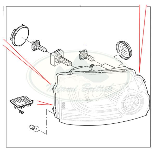 LAND ROVER HALOGEN HEADLAMP HEAD LIGHT RH LR4 LR052381 OEM