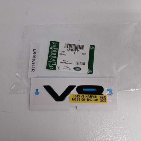 LAND ROVER DECAL V8 BLACK NEW DEFENDER LR153694 GENUINE
