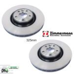 LAND ROVER REAR BRAKE ROTOR DISC SET x2 RANGE DISCOVERY RR SPORT LR161897 ZIMMERMANN
