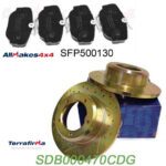 LAND ROVER REAR BRAKE DRILLED ROTOR DISC & PADS SET DISCOVERY II RANGE P38 ALLMAKES4x4
