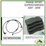 LAND ROVER FRONT BRAKE PADS & SENSOR SET Range Sport 07-09 SFP500070 SEM500090 TEXTAR