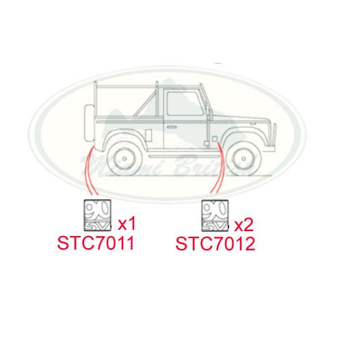 LAND ROVER FRONT FENDER & REAR DECAL SET x3 DEFENDER 90 STC7011 STC7012 OEM