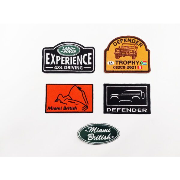 LAND ROVER EMBROIDERED PATCH BADGE SET EXPERIENCE DEFENDER TROPHY OVAL MB ROV0194 AFT