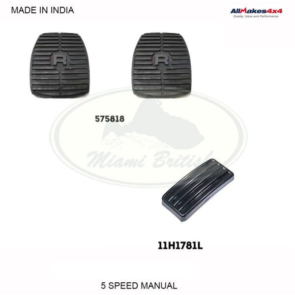 LAND ROVER BRAKE or CLUTCH RUBBER PEDAL & THROTTLE PAD SET DEFENDER DISCOVERY 575818 x2 11H1781L x1 ROV0171 AM