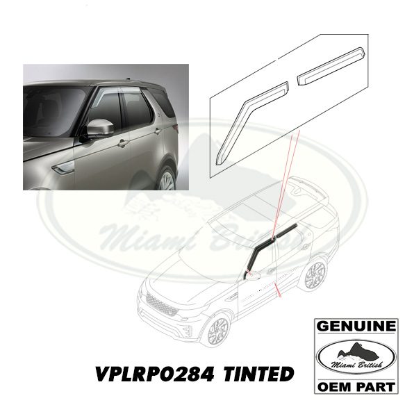 LAND ROVER WIND DEFLECTORS "TINTED" DISCOVERY 5 SET x4 VPLRP0284 GENUINE