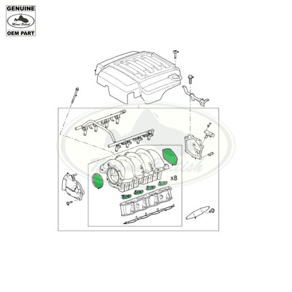LAND ROVER INTAKE GASKET KIT 4.4L RANGE LR3 RANGE SPORT 4526546 LWF500020 LR006678 ROV0179 GENUINE