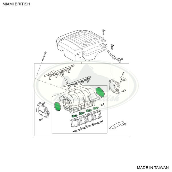 LAND ROVER INTAKE GASKET KIT 4.4L RANGE LR3 RANGE SPORT 4526546 LWF500020 LR006678 ROV0179 MB