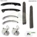 LAND ROVER SET LEFT & RIGHT UPPER & LOWER CHAIN RAILS & TENSIONERS RANGE LR4 MR0235 LR032048 MB