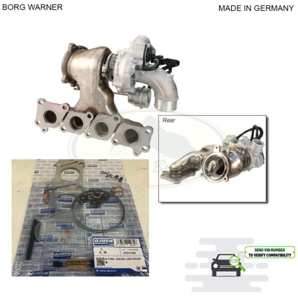 LAND ROVER TURBOCHARGER AND GASKET 2.0L RANGE EVOQUE 12-13 LR074185 SI4TURBOKIT BW