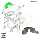 LAND ROVER FRONT INNER FENDER WHEEL ARCH SHIELD LEFT RANGE 03-05 CLF500510 OEM
