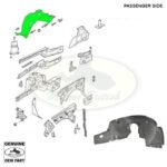 LAND ROVER FRONT INNER FENDER WHEEL ARCH SHIELD RIGHT RANGE 03-05 CLF500500 OEM