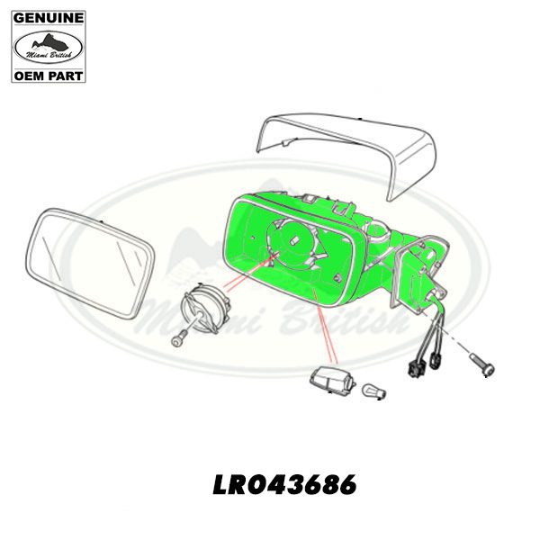 LAND ROVER REAR VIEW MIRROR LH RANGE 10-12 LR043686 OEM