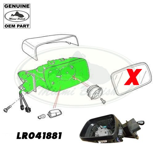 LAND ROVER REAR VIEW MIRROR RH WITH MEMORY RANGE SPORT LR4 LR041881 OEM