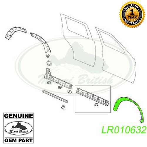LAND ROVER FENDER WHEEL ARCH MOULDING PRIMED LH LR3 LR4 LR010632 GENUINE
