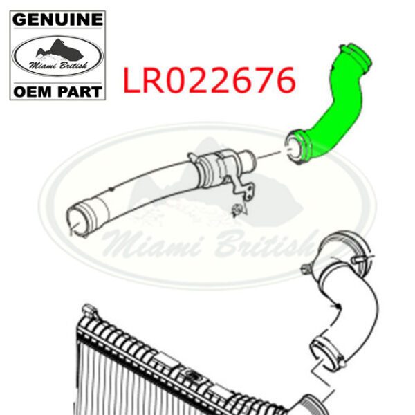 LAND ROVER TURBOCHARGER OUTLET RH HOSE 4.4L V8 DIESEL RANGE LR022676 OEM