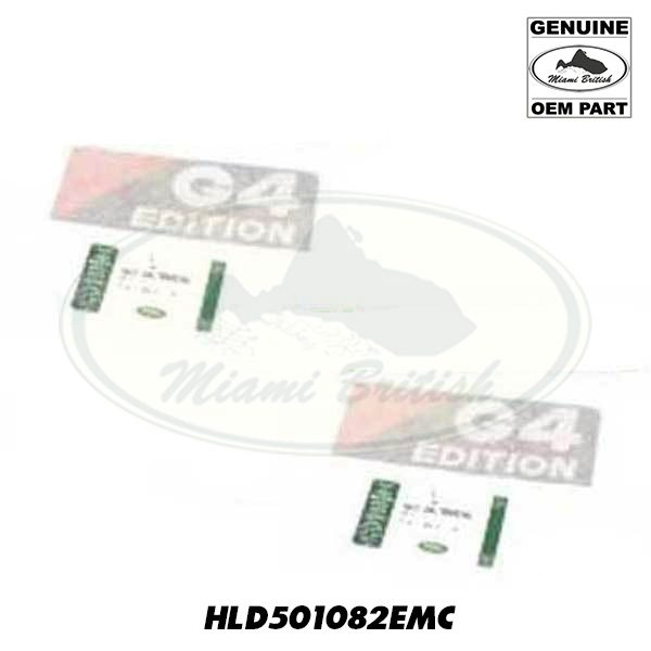 LAND ROVER DECAL STICKER SET x2 G4 EDITION DEFENDER RANGE DISCOVERY  HLD501082EMC OEM
