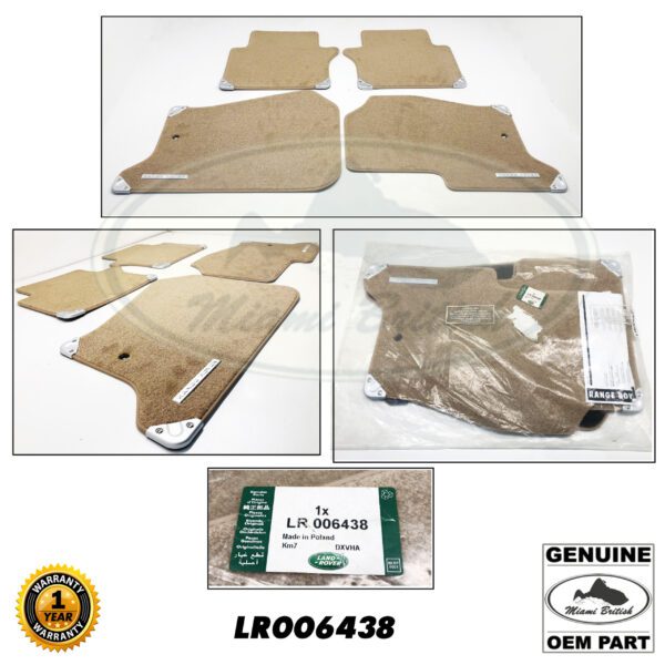 LAND ROVER CARPET MATS SET ALPACA BEIGE RANGE SPORT 08-13 LR006438 GENUINE