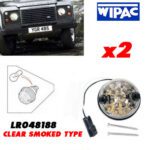 LAND ROVER FRONT INDICATOR AMBER LIGHT LAMP ASSY x2 "CLEAR SMOKED TYPE" DEF LR048188 WIPAC