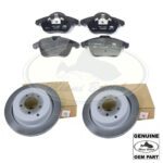 LAND ROVER FRONT BRAKE PAD SET W/ ROTORS DISC 16'' RR EVOQUE 12-18 LR027309 LR007055 MR0121 GENUINE