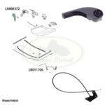 LAND ROVER HOOD LATCH CONTROL CABLE KIT RANGE 10-12 LR008372 LR011706 MB