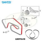 LAND ROVER PRIMARY SERPENTINE BELT RANGE VELAR 3.0L V6 SC 17-20 LR091610 DAYCO