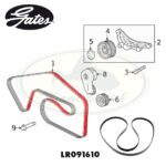 LAND ROVER PRIMARY SERPENTINE BELT RANGE VELAR 3.0L V6 SC 17-20 LR091610 GATES OEM