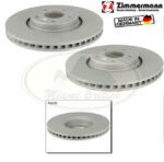 LAND ROVER FRONT BRAKE ROTOR DISC PAIR SET LR2 LR000470 LR027107 ZIMMERMANN