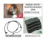LAND ROVER FRONT BRAKE ROTOR DISC SET PADS & SENSOR RANGE SPORT SC 06 MR0179 ALLMakes4x4