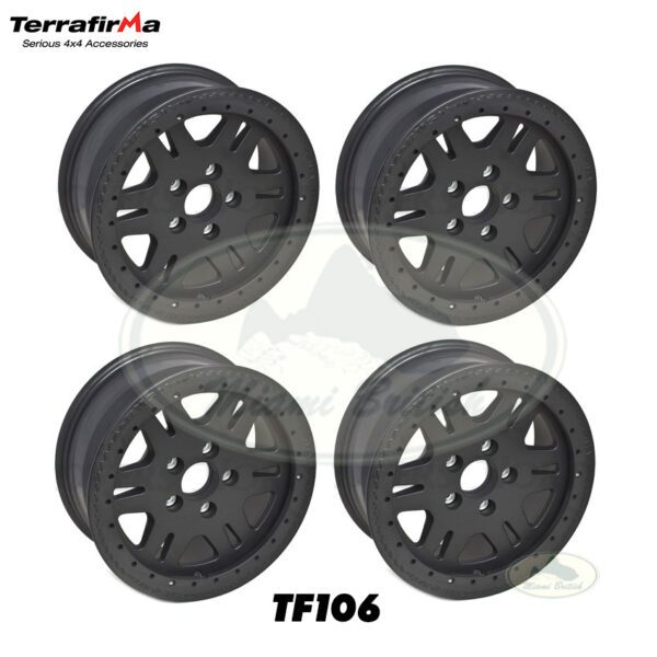 LAND ROVER BLACK MATT ALLOY BEAD WHEEL 7x16 SET x4 DISCOVERY 2 II TF106 TERRAFIRMA
