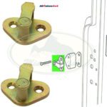 LAND ROVER DOOR LOCK STRIKER PLATE x2 DEFENDER FQB500130 AM