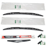 LAND ROVER WIPER BLADE SET x3 FRONT & REAR & CLIPS DISCOVERY 2 MR0206 GENUINE TRICO