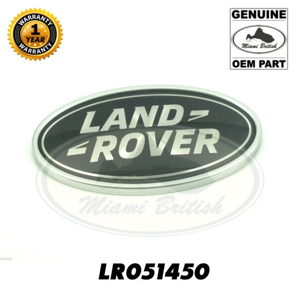 LAND ROVER TAILGATE OVAL BADGE "LAND ROVER" DEFENDER RANGE EVOQUE LR060140 GENUINE