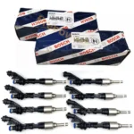 JAGUAR FUEL INJECTOR SET x8 F-TYPE XF XJ XK C2D55183 BOSCH OEM